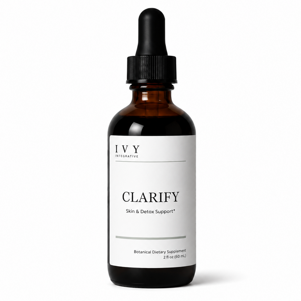 IVY Interactive Clarify supplement bottle on a white background