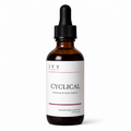 Brown glass bottle with dropper labeled 'Cyclical' on a white background