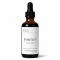 Bottle of IVY Fortify immune support supplement on a white background